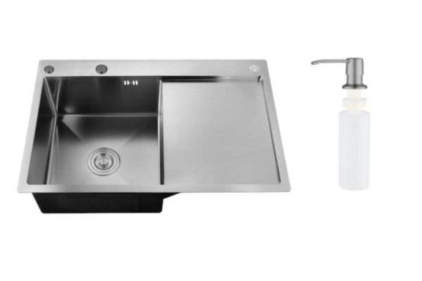 Inset sink with dispenser and wing PMC MRK 7851BL-L 78x51x18 cm