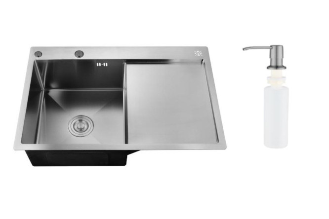 Inset sink with dispenser and wing PMC MRK 7851BL-L 78x51x18 cm