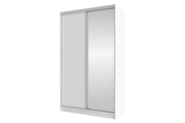 Sliding wardrobe Home 135x229.5 cm, white, with one mirror