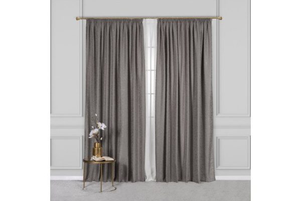 Gordian ribbon curtain 220x270 cm, dark gray color