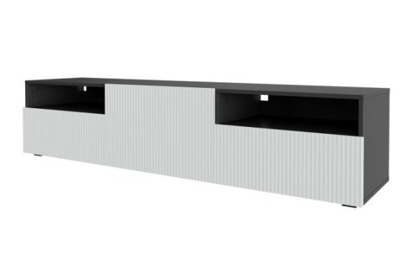 Cabinet Oscar Amelie 180x40 with door, 2 drawers and 3 shelves, anthracite / talc wave