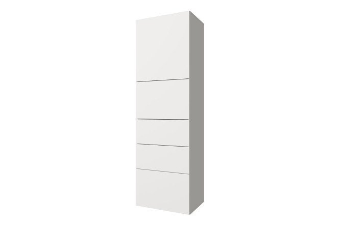 Wardrobe 2 doors and 3 drawers Oscar 60x192 with door closer, white