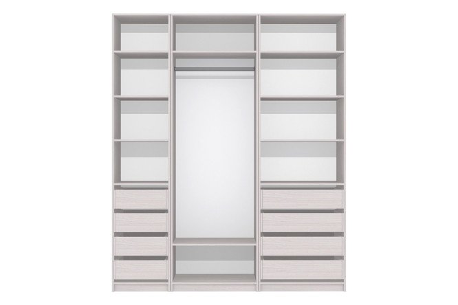Wardrobe system Oscar Bergen 200x236x58 cm, light ash Anchor
