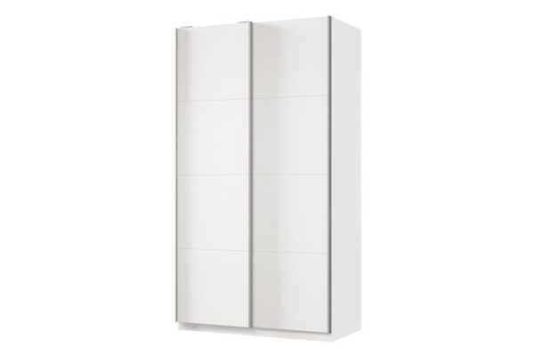 Sliding wardrobe 2-door Praktik 120x220x60 cm, white, silver profile
