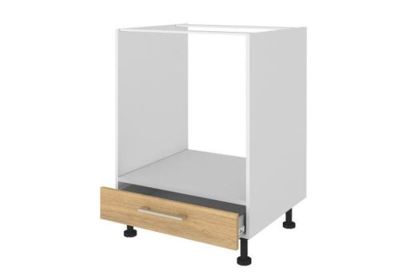 Front of the floor-standing cabinet for the Amika oven, 59.6x11.6 cm, Halifax oak color