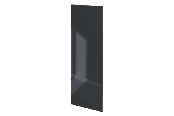 Decorative side wall for wall cabinets Amika black graphite gloss 33.7x96 cm, color black graphite gloss