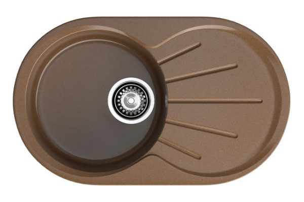 Inset sink with wing GRANFEST Rondo GF-R-750L 75x46x20 cm