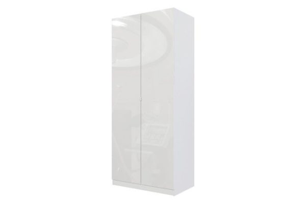 Wardrobe 2-door Oscar Amika 100x236x59.6 cm, white, white gloss
