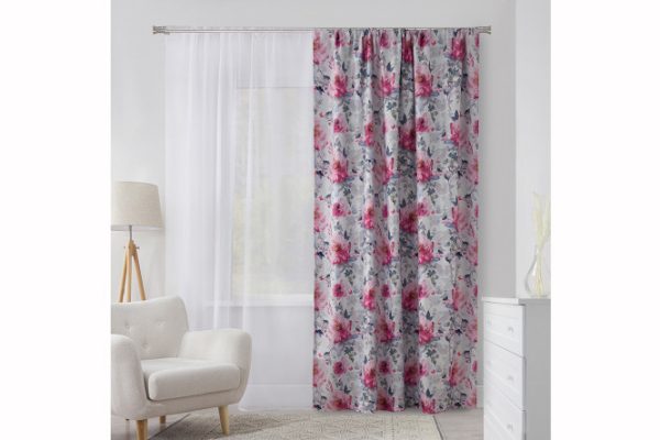 Ribbon curtain ESTUDI BLANCO Alba 200x280 cm, 1 piece, white, pink, purple, gray
