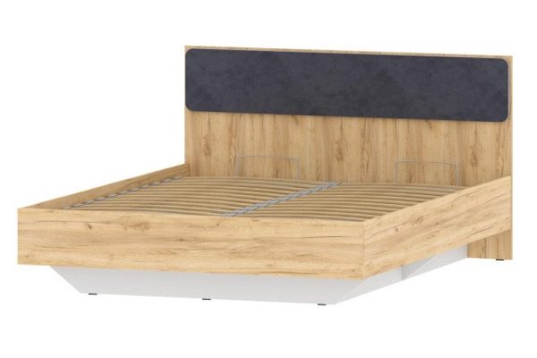 Bed with lifting mechanism Ottavia color kraft oak gold, white front