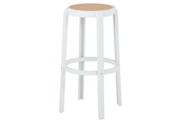 Bar stool Stick 40x75x40 cm, seat color beige, legs white