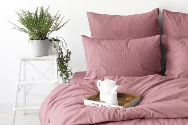 Bed linen set Melange Marsala Cotton 148x215 cm, 1.5 sleeping