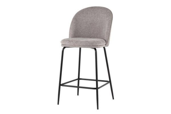 Half-bar chair Echo 45x94.5x55 cm, upholstery color light gray, legs black