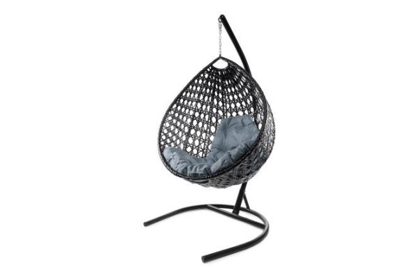 Hanging chair Drop Lux 72x186x98 cm, base and frame color black, finishing black