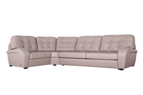 Corner sofa bed Montreal leather with left corner