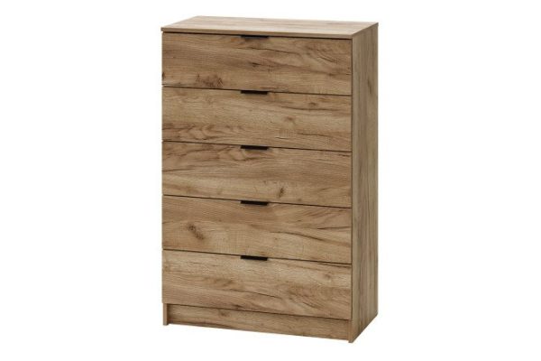 Chest of drawers with 5 drawers Loft oak tobacco