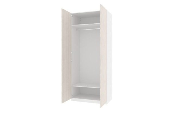 Wardrobe 2-door Oscar Grevy 100x236x59.6 cm, white, Cadena light