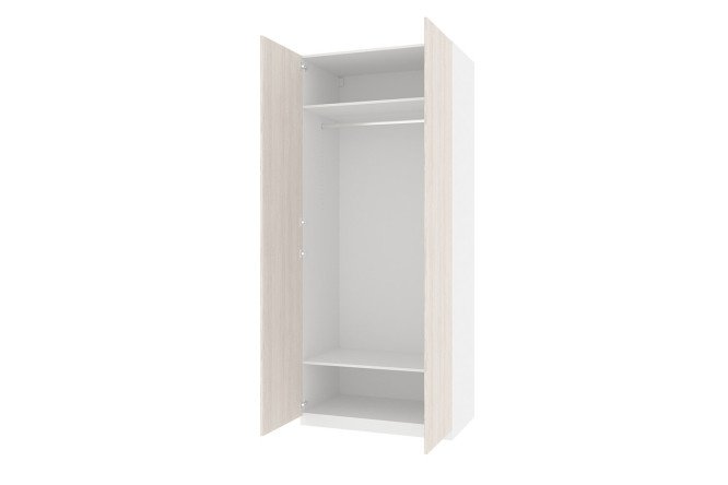 Wardrobe 2-door Oscar Grevy 100x236x59.6 cm, white, Cadena light