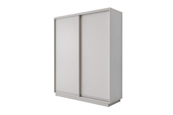 Sliding wardrobe 2-door Slide-2 180x220x45 cm, white snow, silver