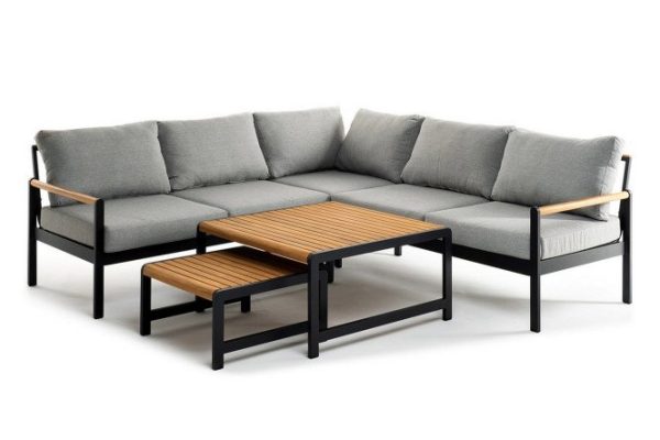 Lounge area Maya color dark graphite, light teak, light gray