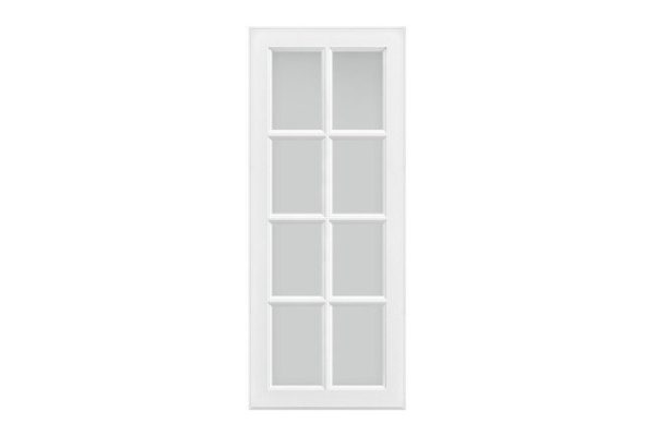 Aurora cabinet facade with glass 39.6x95.6 cm, white snow soft color, transparent