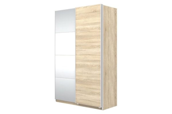 Sliding wardrobe Oscar 150x236x58 cm, Sonoma oak, with mirror inserts