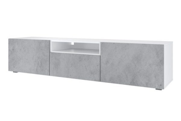 lbjkkwhhrpxx55s0nvzoczjycf1qsbbt.jpg Cabinet Oscar Amika 180x40 with 2 doors, drawer and shelf, white / concrete