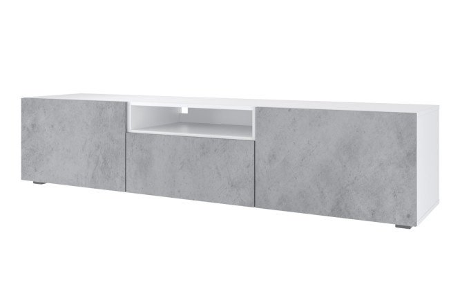 Cabinet Oscar Amika 180x40 with 2 doors, drawer and shelf, white / concrete