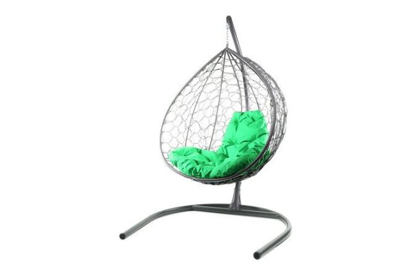Hanging cocoon chair XL 75x186x118 cm, base and frame color gray, finishing gray