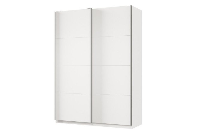 Sliding wardrobe 2-door Praktik 160x220x60 cm, white, silver profile