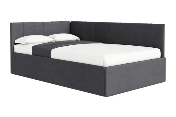 Corner bed Mika 120x200 cm color gray