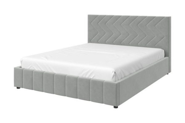 Nelson Standard Zigzag bed color light gray (7) 160x200 cm