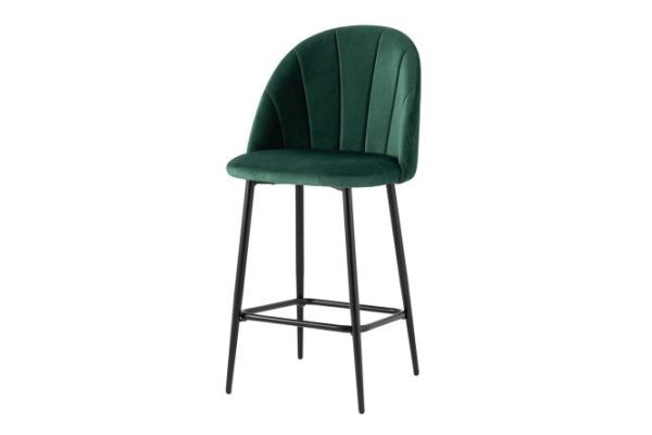 Half-bar chair Logan New 49x100x54 cm, upholstery green, legs black