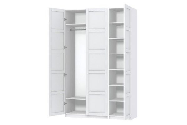 Wardrobe 3-door Oscar Skagen 150x236x59.9 cm, white