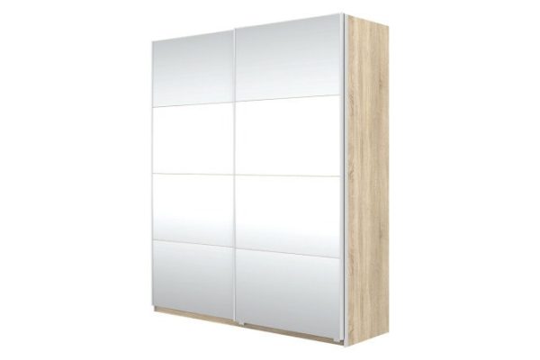 Sliding wardrobe Oscar 200x236x58 cm, Sonoma oak, facade - mirror