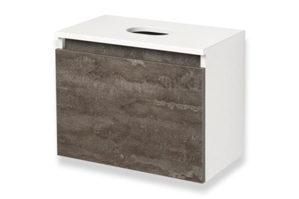 Hanging cabinet RUNO Bari 00-00001377 50 cm, frame color white, facade iron stone