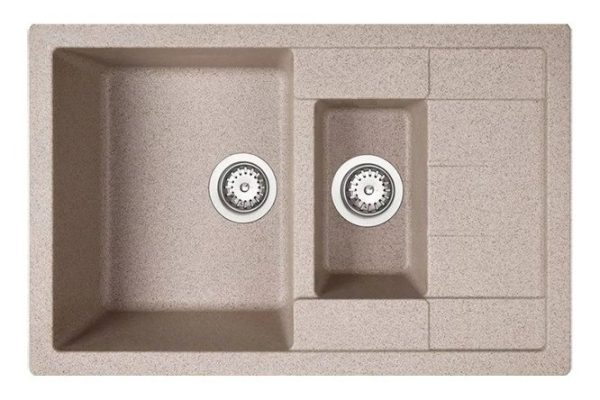 Inset sink with drainer Teka Astral 60 B-TG 1 1/2B 1D Sandbei 78x50x20 cm