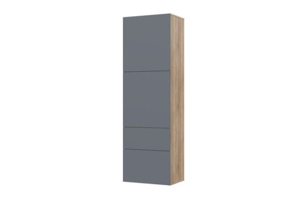 Wardrobe Oscar Moon 192x60 cm 2 doors and 2 drawers, Sonoma oak, soft graphite