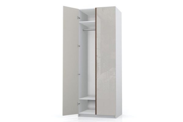 Wardrobe 2-door Oscar Nicole 75x236x58 cm, white, magnolia, roddy oak