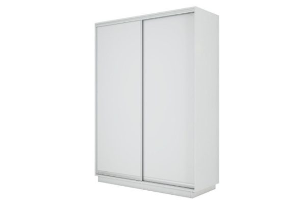 Sliding wardrobe 2-door Slide-2 140x220x60 cm, White snow/silver