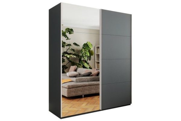 2-door wardrobe Comet 180x220x66 cm, gray diamond