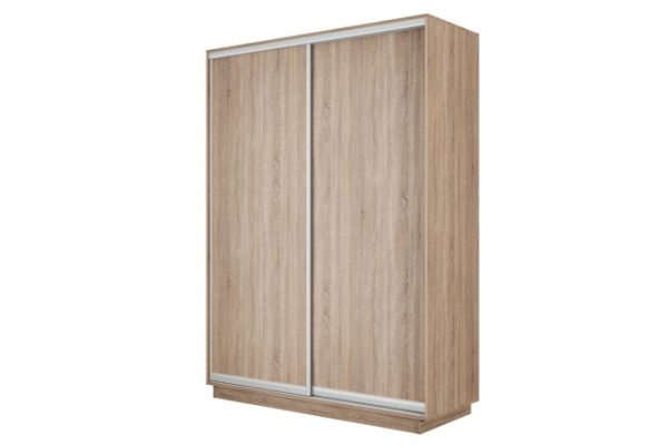 2-door wardrobe Slide-2 140x220x60 cm, Sonoma/silver