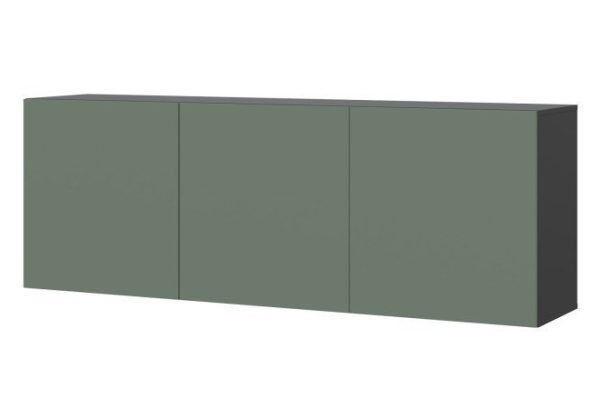 Cabinet Oscar Moon 180x64 with doors, anthracite / olive soft