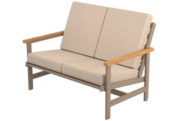 Double sofa Scandi with armrests 120x82.3x71.4 cm, frame color cappuccino, soft elements beige