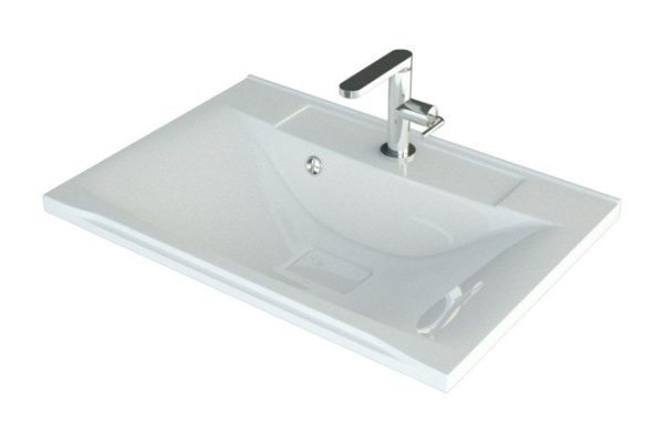 Bathroom sink Elen Semi-recessed, 65x14.5x44.5 cm