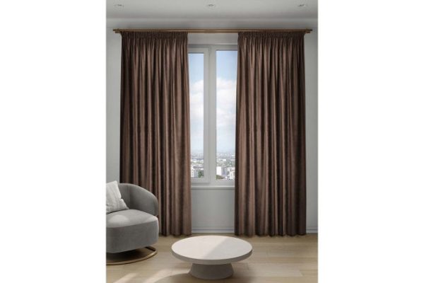 Ribbon curtain Decofest Violetta 200x280 cm, 1 pc., color dark brown