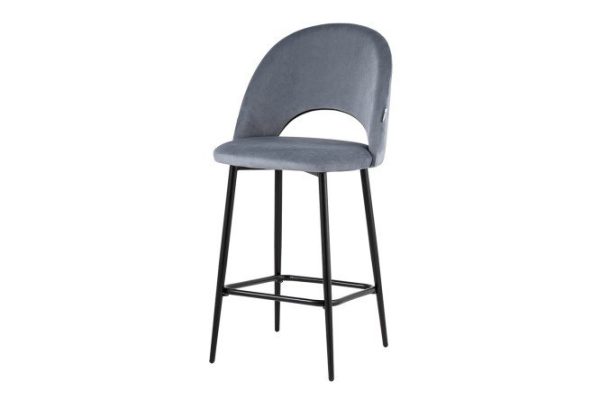 Semi-bar chair Megan 49x100x52 cm, upholstery color gray, legs black
