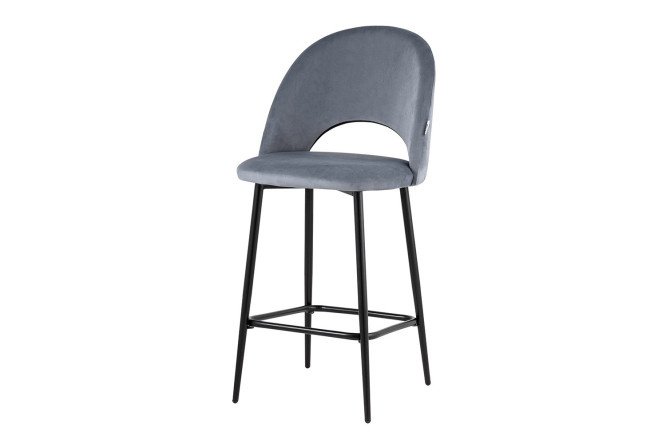 Semi-bar chair Megan 49x100x52 cm, upholstery color gray, legs black