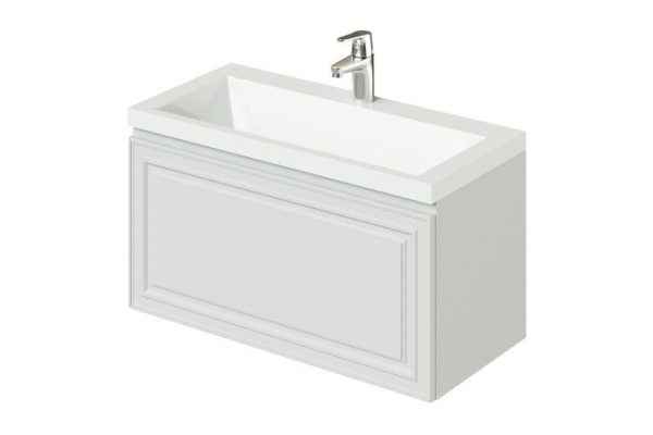Cabinet with wall-hung sink Verona 79 cm, color ceramic frame, ceramic facade