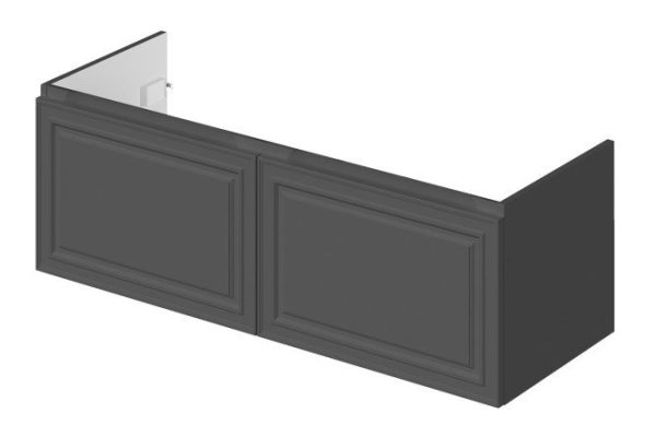 Wall-mounted sink cabinet Verona 2.0 119.3 cm, frame color graphite, facade graphite